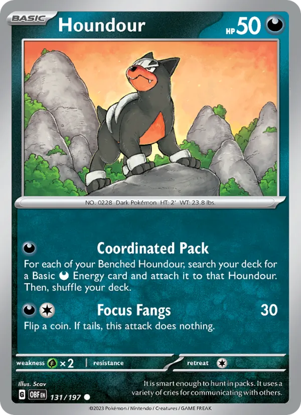 Houndour - Obsidian Flames Pokemon Card