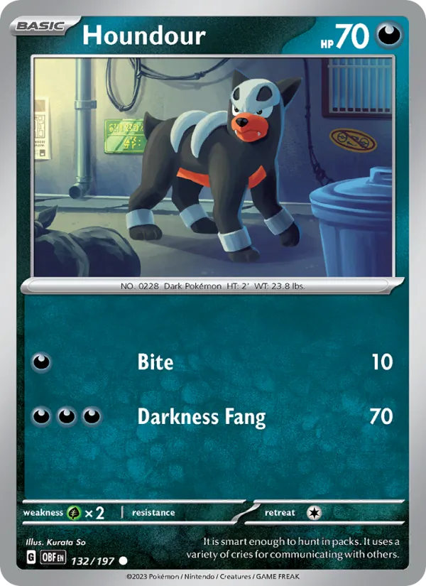 Houndour - Obsidian Flames Pokemon Card