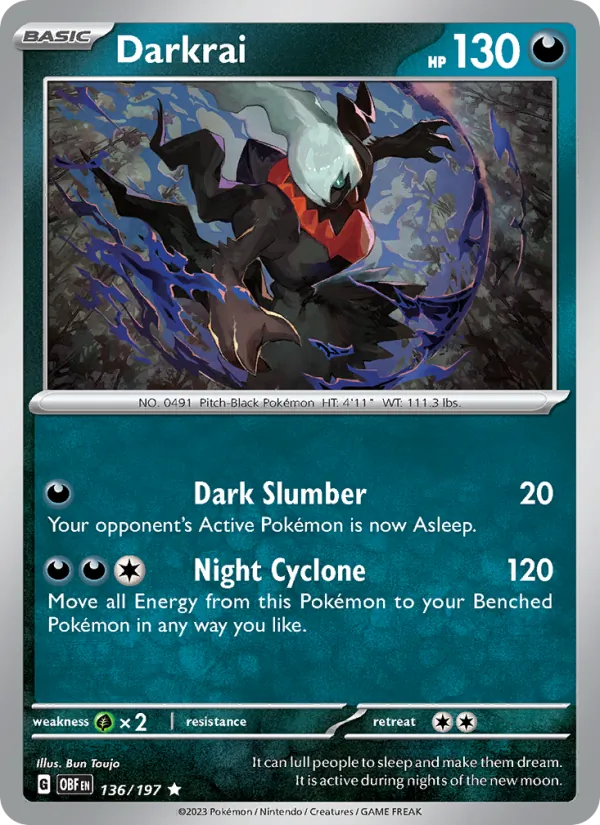 Darkrai - Obsidian Flames Pokemon Card