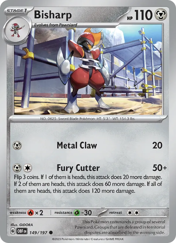 Bisharp - Obsidian Flames Pokemon Card