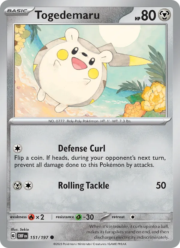 Togedemaru - Obsidian Flames Pokemon Card