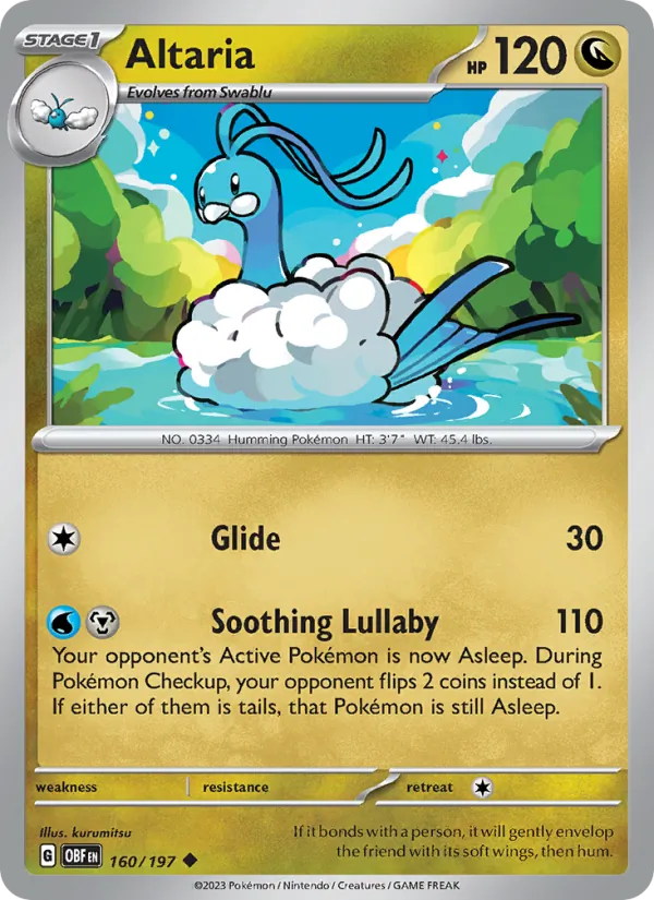 Altaria - Obsidian Flames Pokemon Card