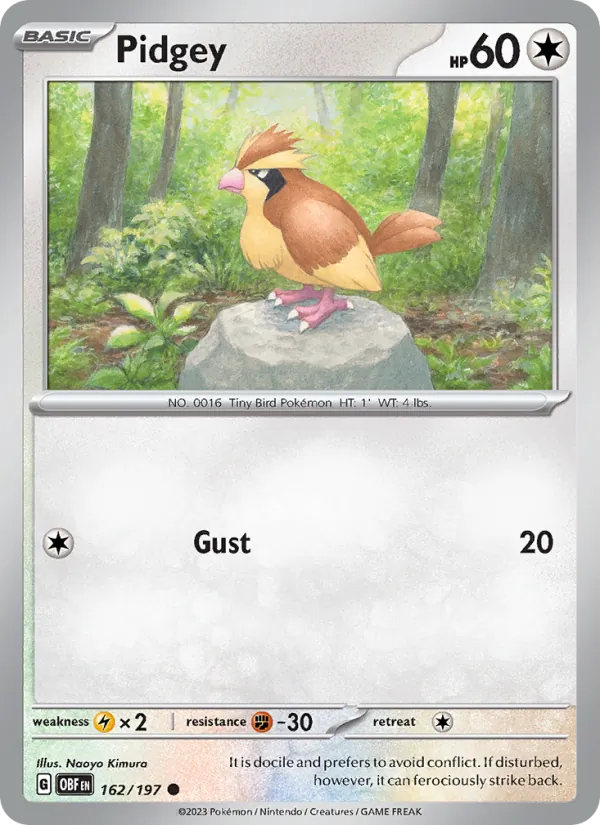 Pidgey - Obsidian Flames Pokemon Card