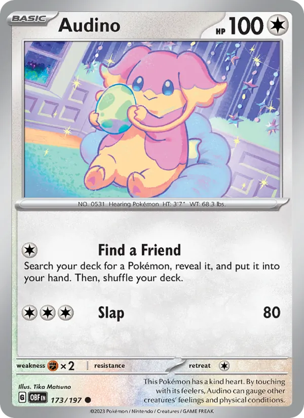 Audino - Obsidian Flames Pokemon Card