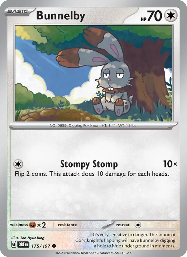 Bunnelby - Obsidian Flames Pokemon Card