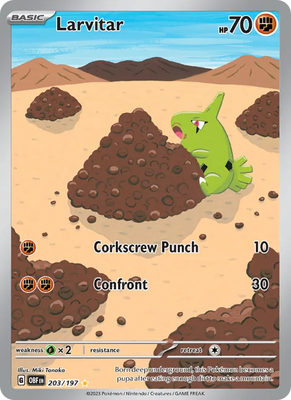 Larvitar - Obsidian Flames Pokemon Card