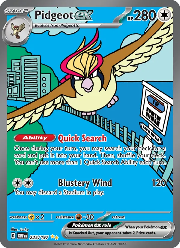 Pidgeot ex - Obsidian Flames Pokemon Card