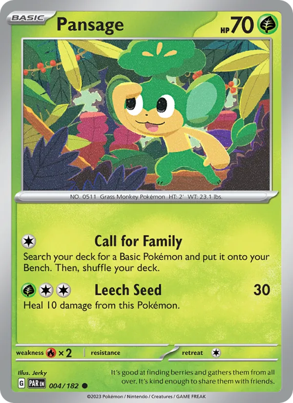 Pansage - Paradox Rift Pokemon Card
