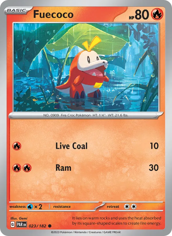 Fuecoco - Paradox Rift Pokemon Card