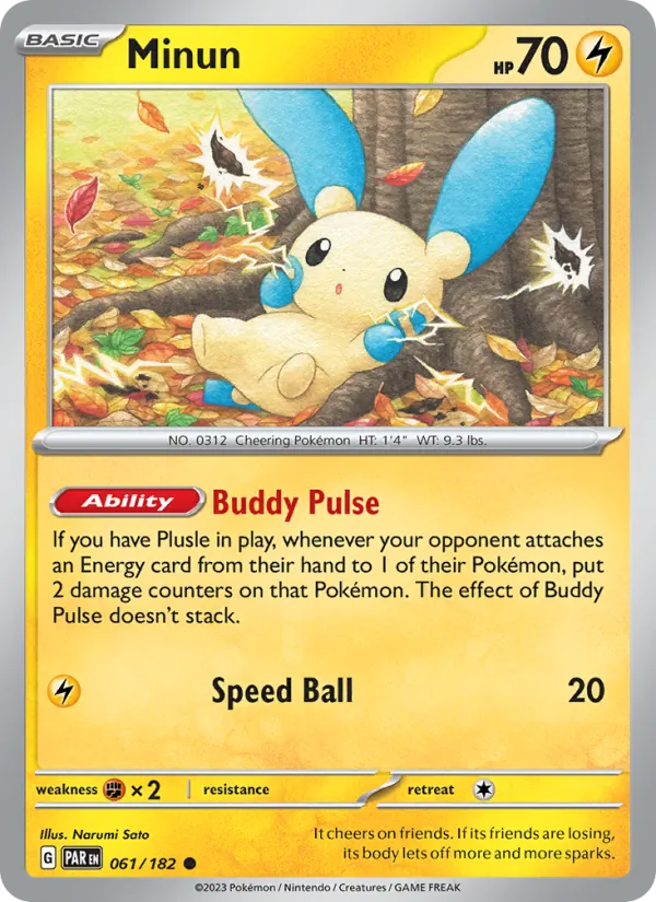 Minun - Paradox Rift Pokemon Card