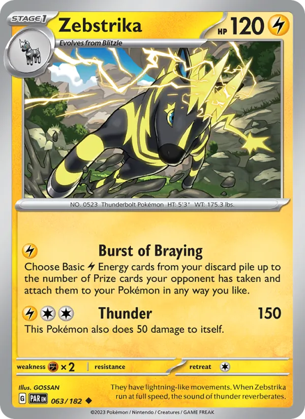 Zebstrika - Paradox Rift Pokemon Card