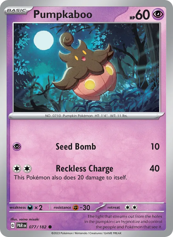 Pumpkaboo - Paradox Rift Pokemon Card