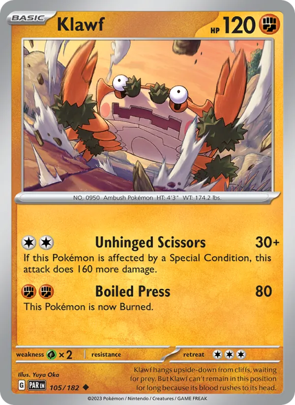 Klawf - Paradox Rift Pokemon Card