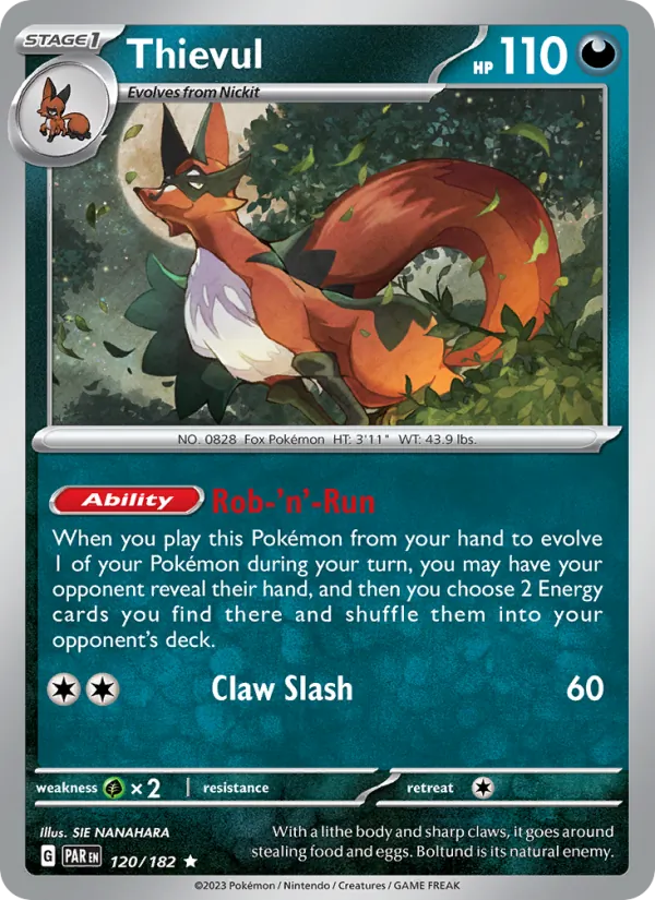 Thievul - Paradox Rift Pokemon Card