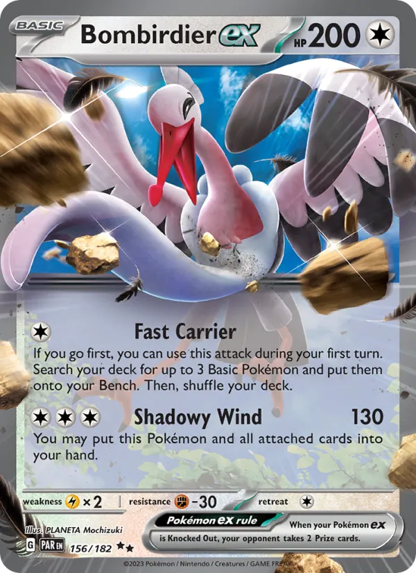 Bombirdier ex - Paradox Rift Pokemon Card