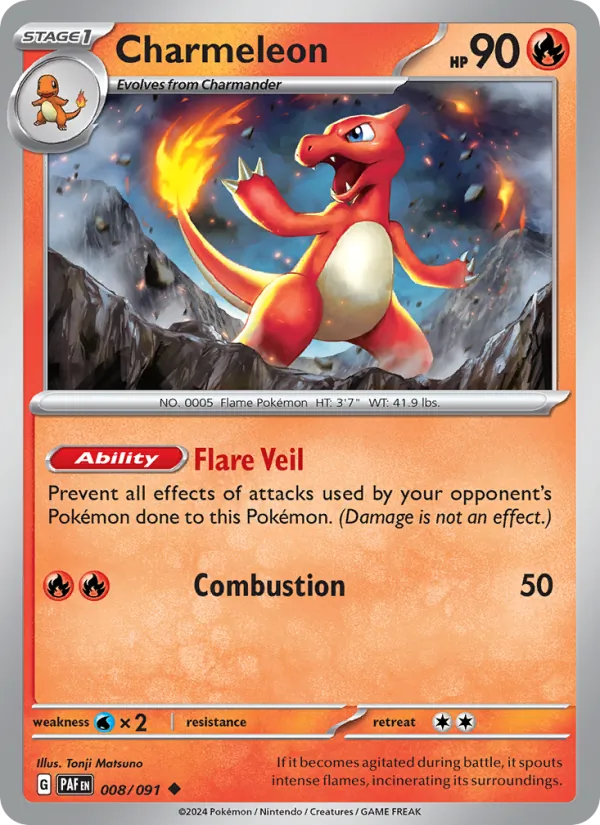 Charmeleon - Paldean Fates Pokemon Card