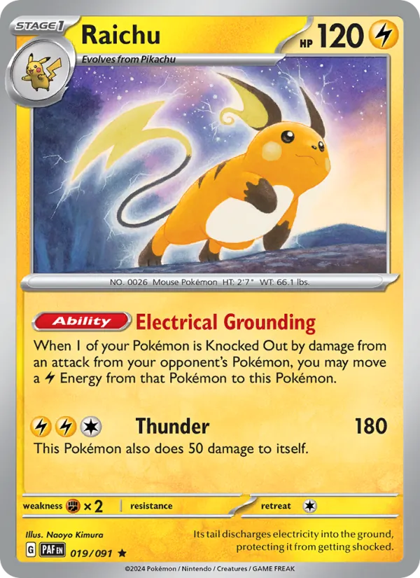 Raichu - Paldean Fates Pokemon Card