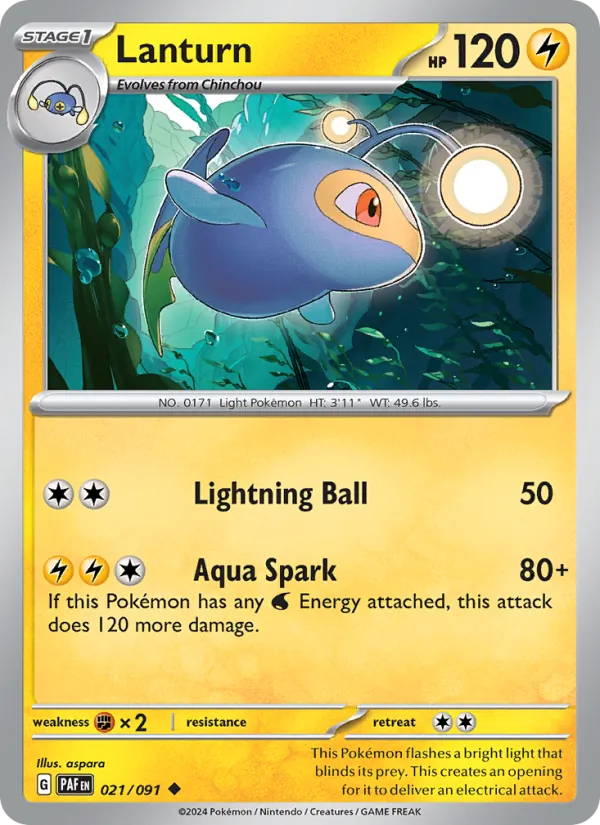 Lanturn - Paldean Fates Pokemon Card