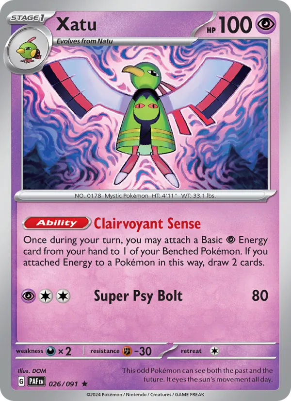 Xatu - Paldean Fates Pokemon Card