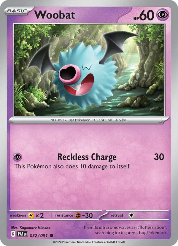 Woobat - Paldean Fates Pokemon Card