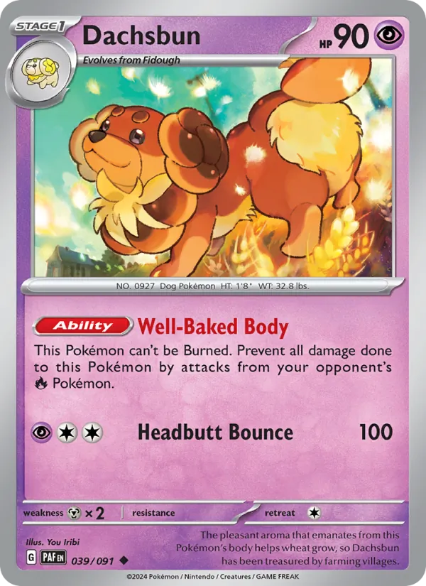 Dachsbun - Paldean Fates Pokemon Card