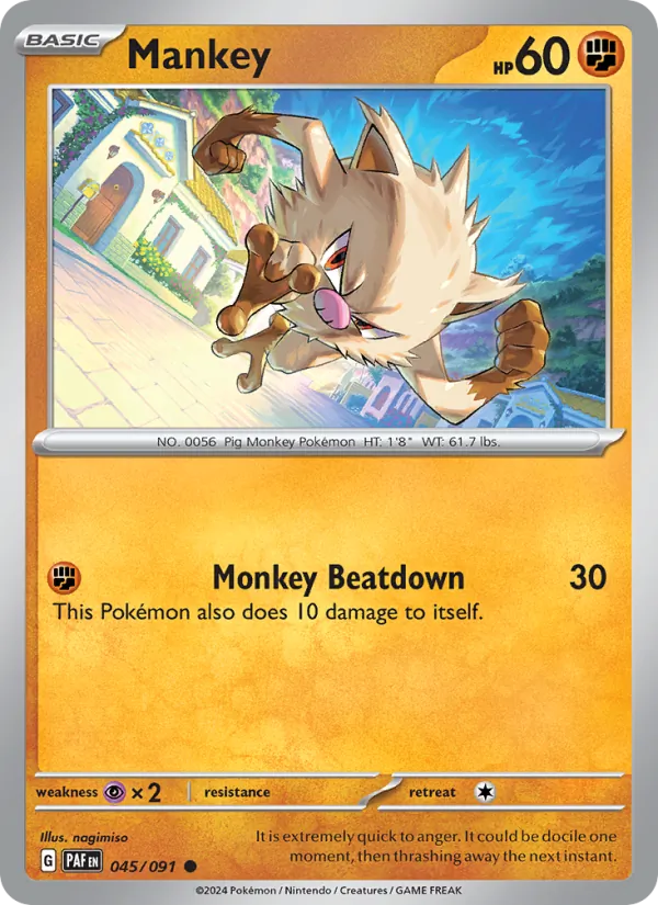 Mankey - Paldean Fates Pokemon Card