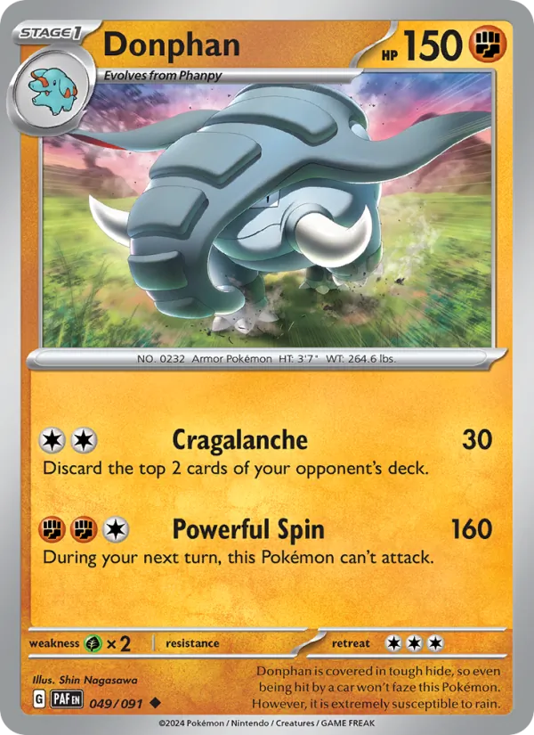 Donphan - Paldean Fates Pokemon Card