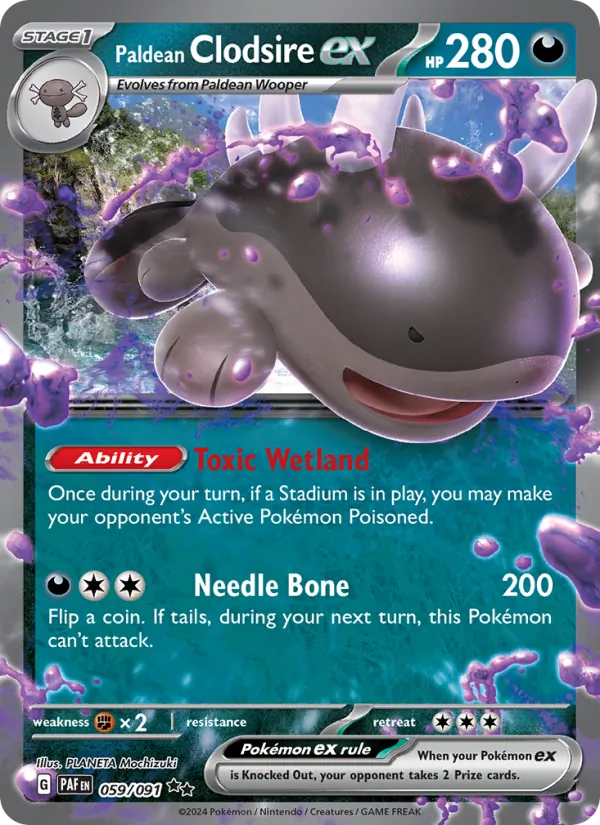 Paldean Clodsire ex - Paldean Fates Pokemon Card