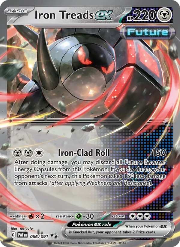 Iron Treads ex - Paldean Fates Pokemon Card
