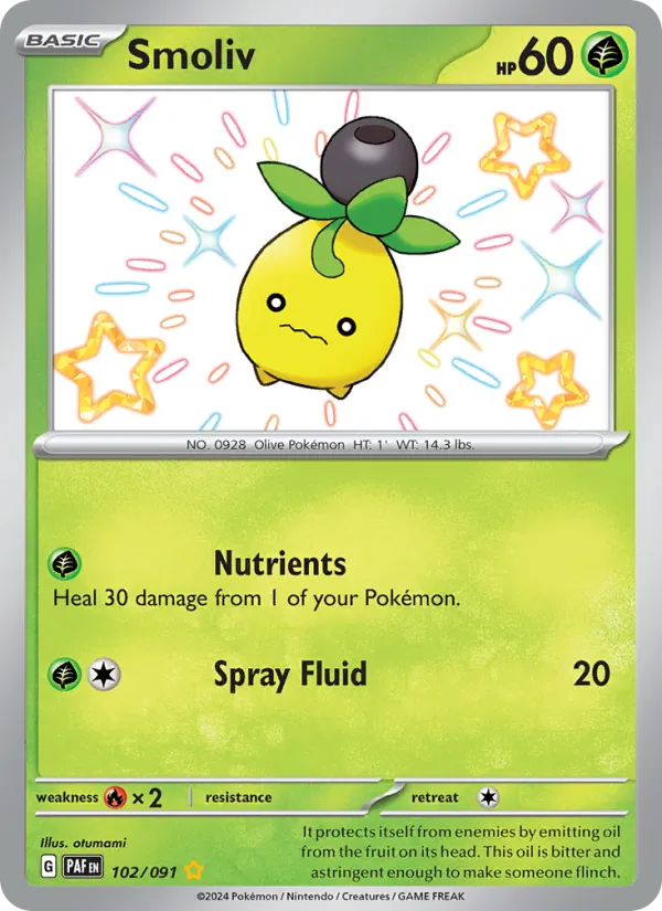 Smoliv - Paldean Fates Pokemon Card