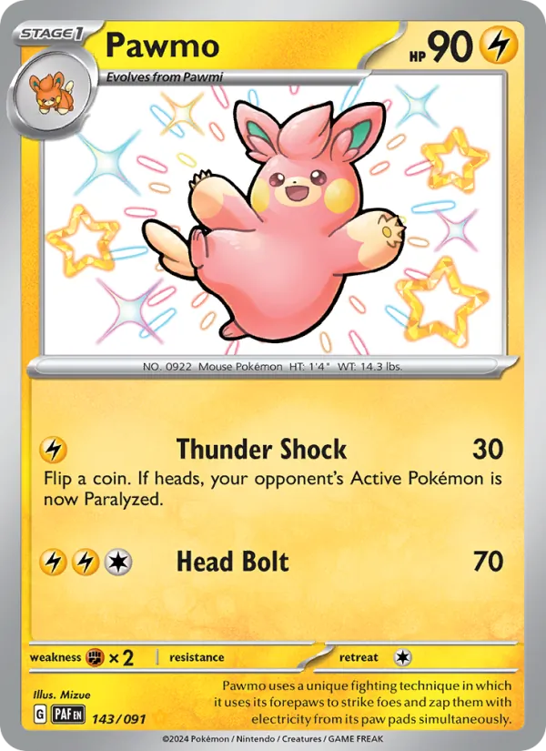 Pawmo - Paldean Fates Pokemon Card