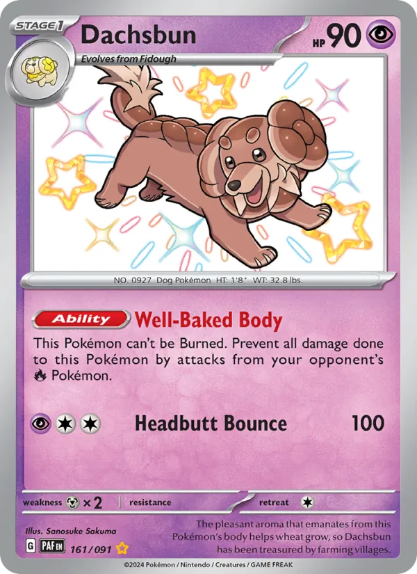 Dachsbun - Paldean Fates Pokemon Card
