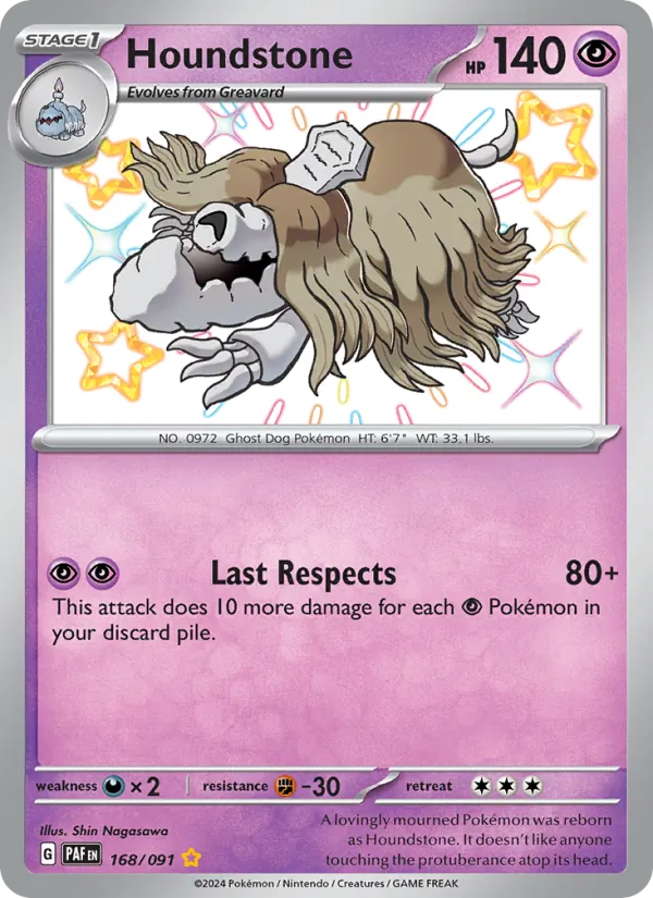 Houndstone - Paldean Fates Pokemon Card