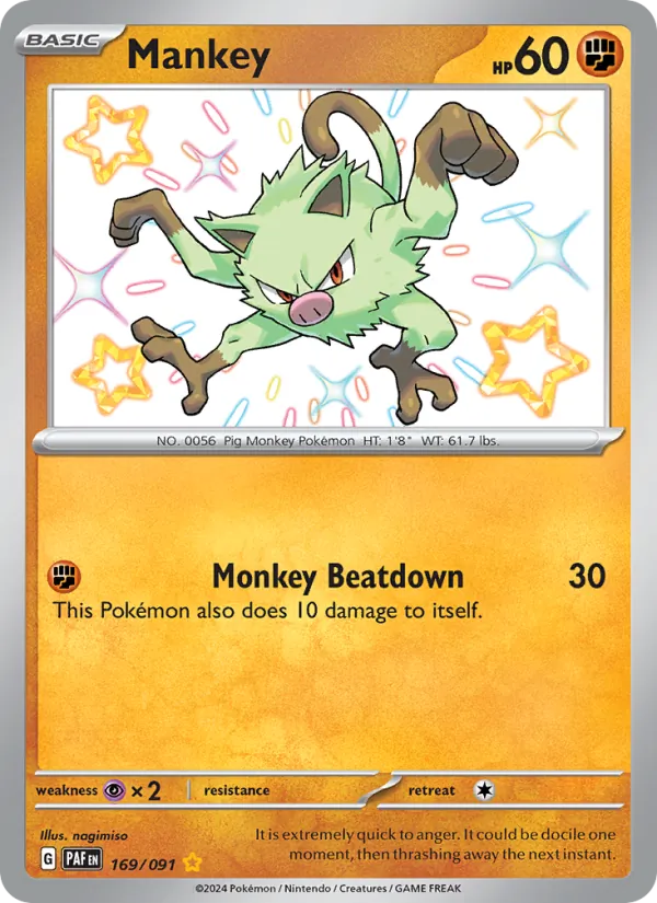 Mankey - Paldean Fates Pokemon Card