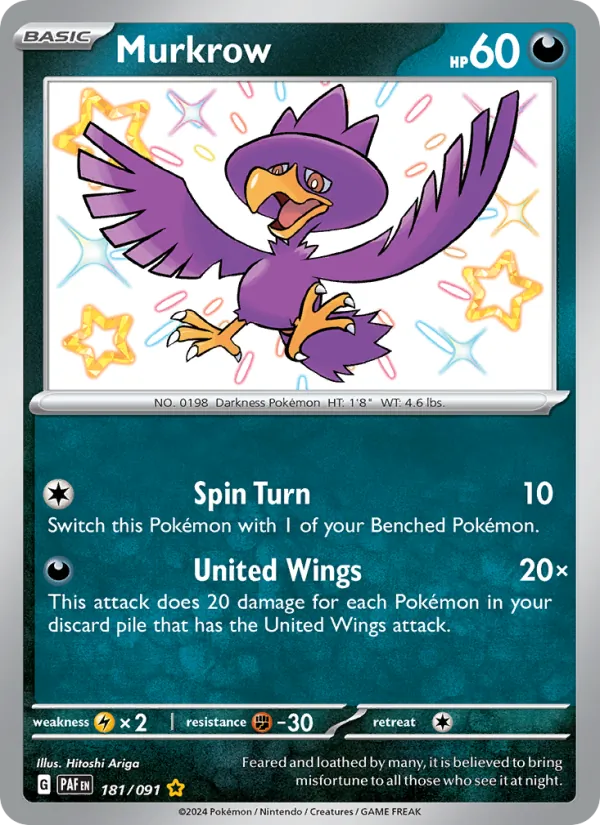 Murkrow - Paldean Fates Pokemon Card