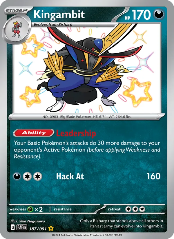 Kingambit - Paldean Fates Pokemon Card