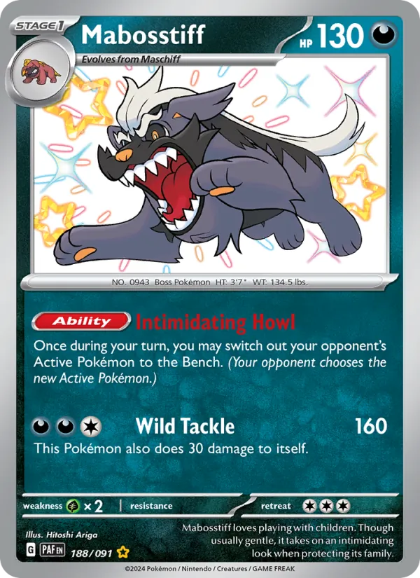 Mabosstiff - Paldean Fates Pokemon Card