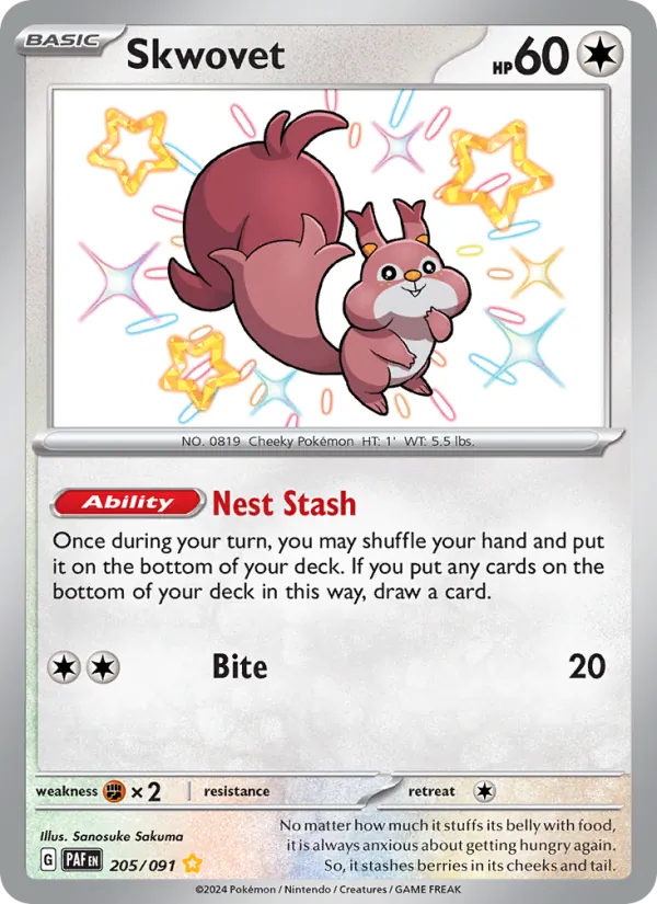 Skwovet - Paldean Fates Pokemon Card