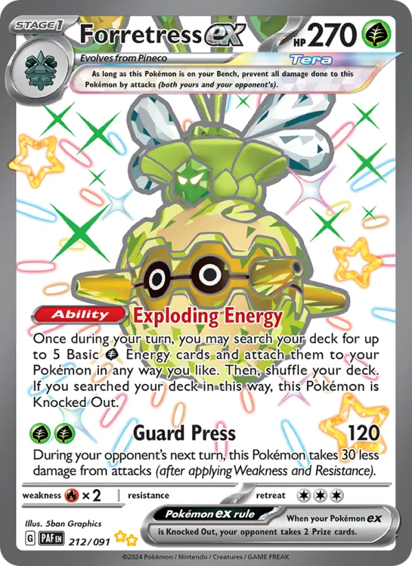 Forretress ex - Paldean Fates Pokemon Card