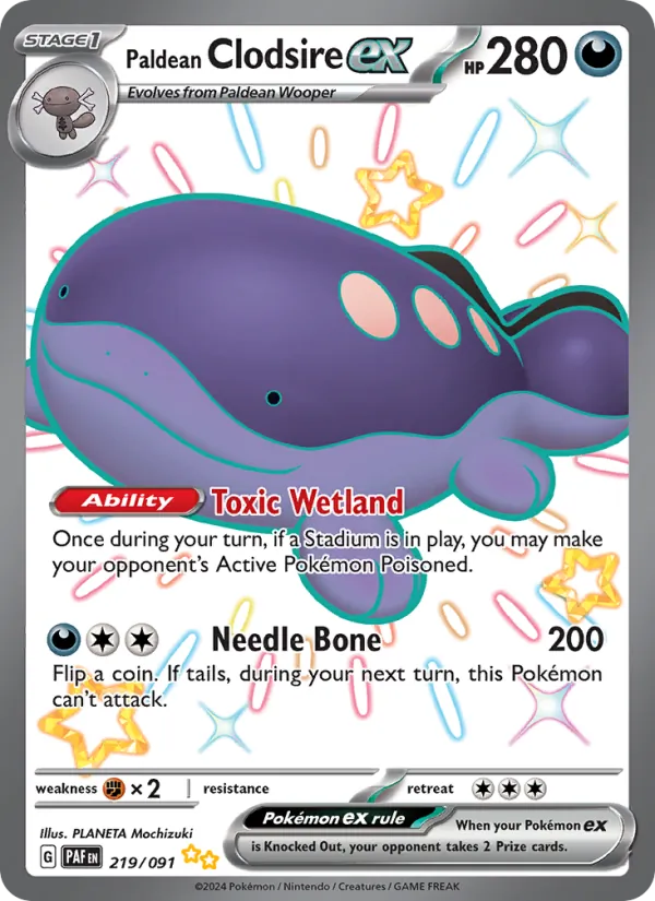 Paldean Clodsire ex - Paldean Fates Pokemon Card