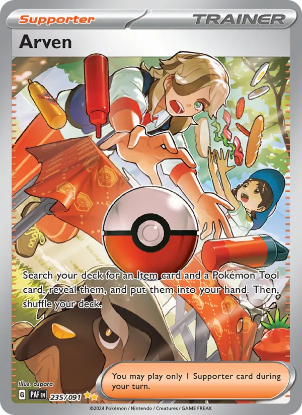 Arven - Paldean Fates Pokemon Card