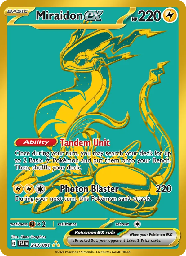 Miraidon ex - Paldean Fates Pokemon Card