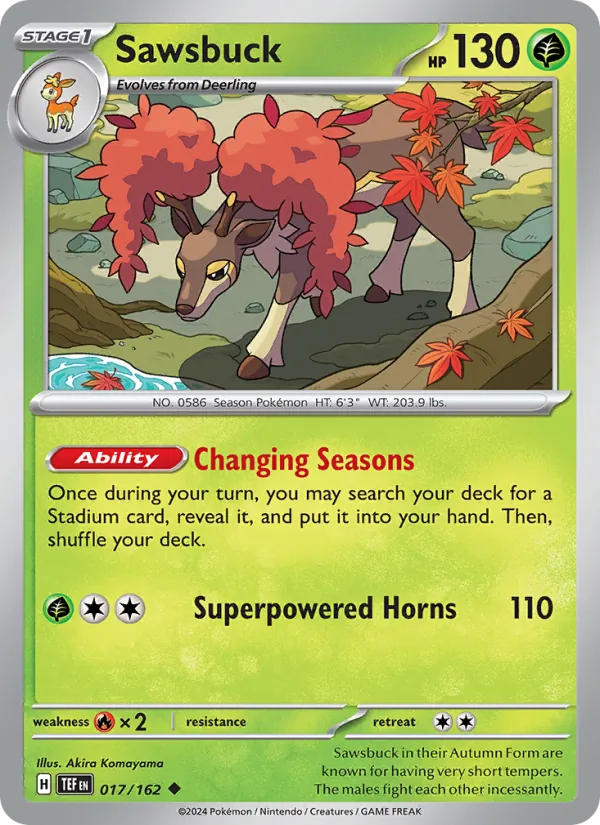 Sawsbuck - Temporal Forces Pokemon Card