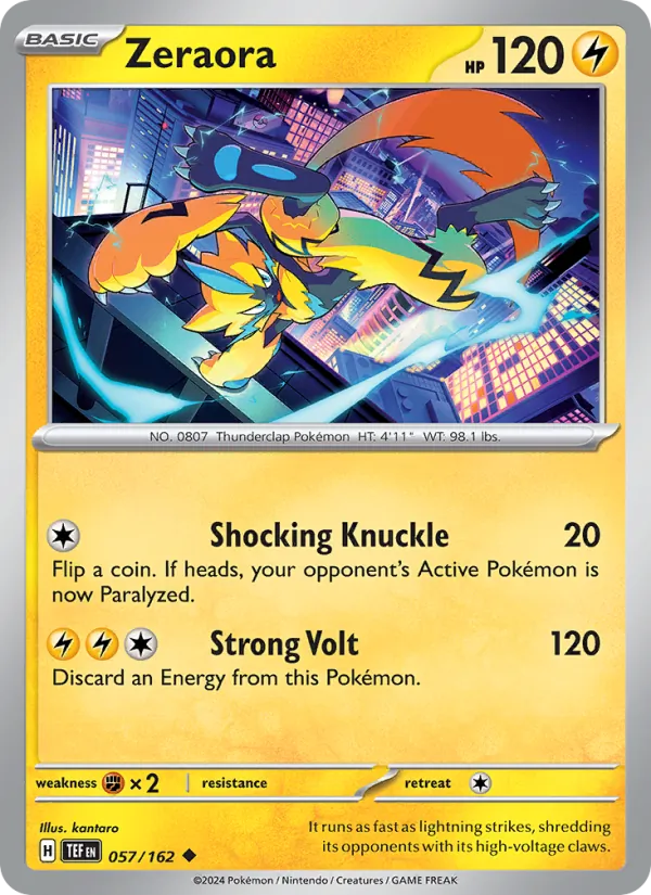 Zeraora - Temporal Forces Pokemon Card