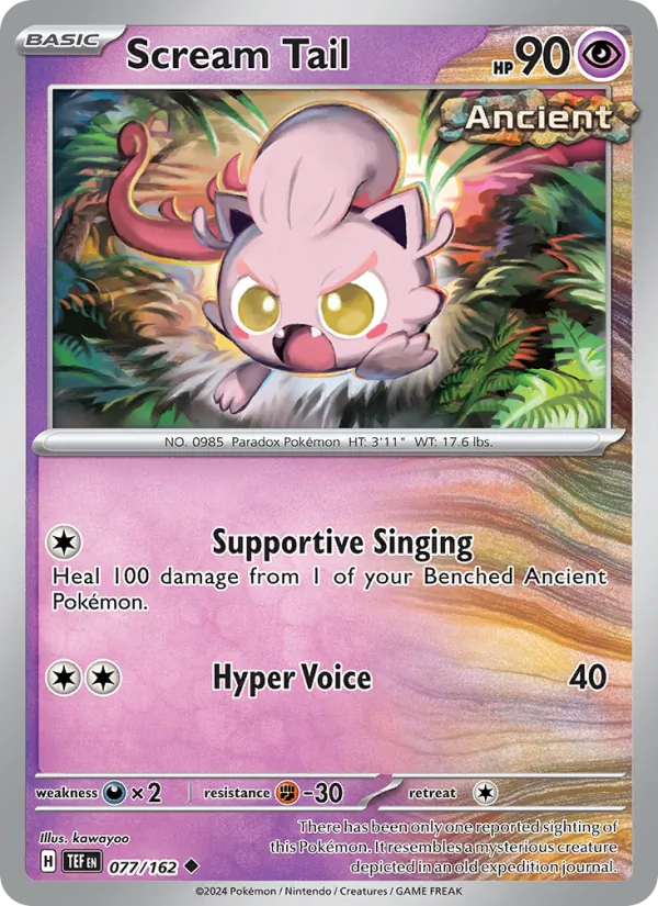 Scream Tail - Temporal Forces Pokemon Card