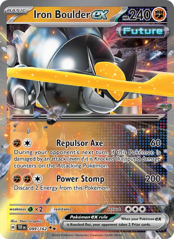 Iron Boulder ex - Temporal Forces Pokemon Card