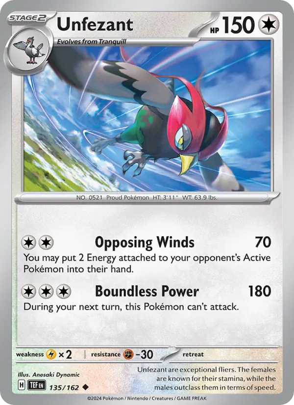 Unfezant - Temporal Forces Pokemon Card