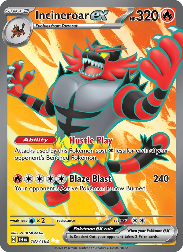 Incineroar ex - Temporal Forces Pokemon Card