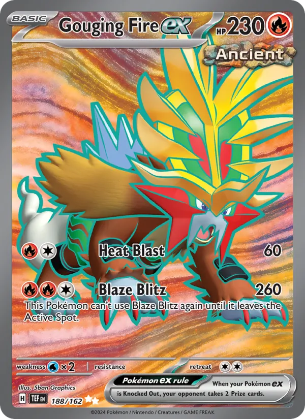 Gouging Fire ex - Temporal Forces Pokemon Card