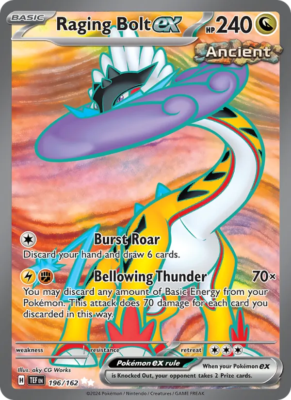 Raging Bolt ex - Temporal Forces Pokemon Card